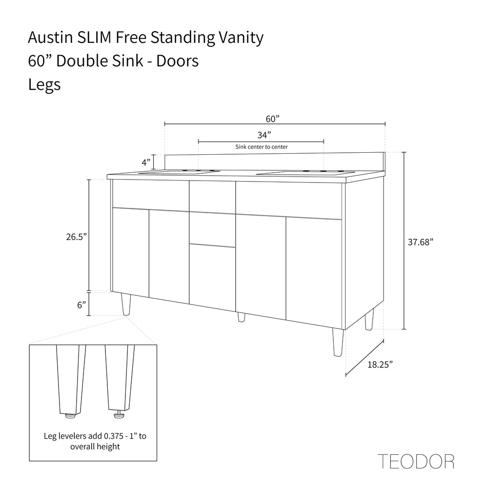
                  
                    Austin SLIM 60" American Black Walnut Bathroom Vanity, Double Sink - Teodor Vanities United States
                  
                