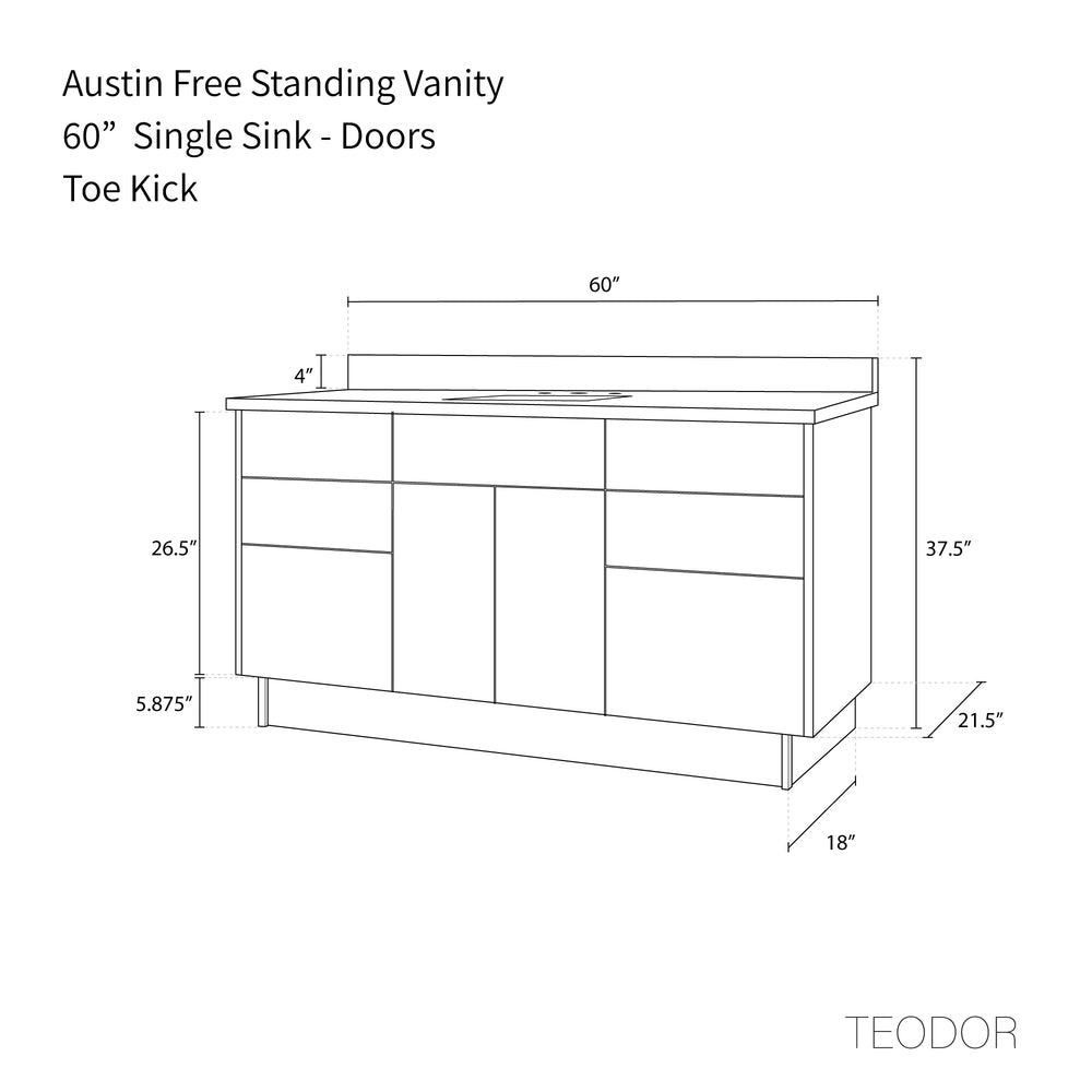 
                  
                    Austin 60" American Black Walnut Bathroom Vanity - Teodor Vanities United States
                  
                
