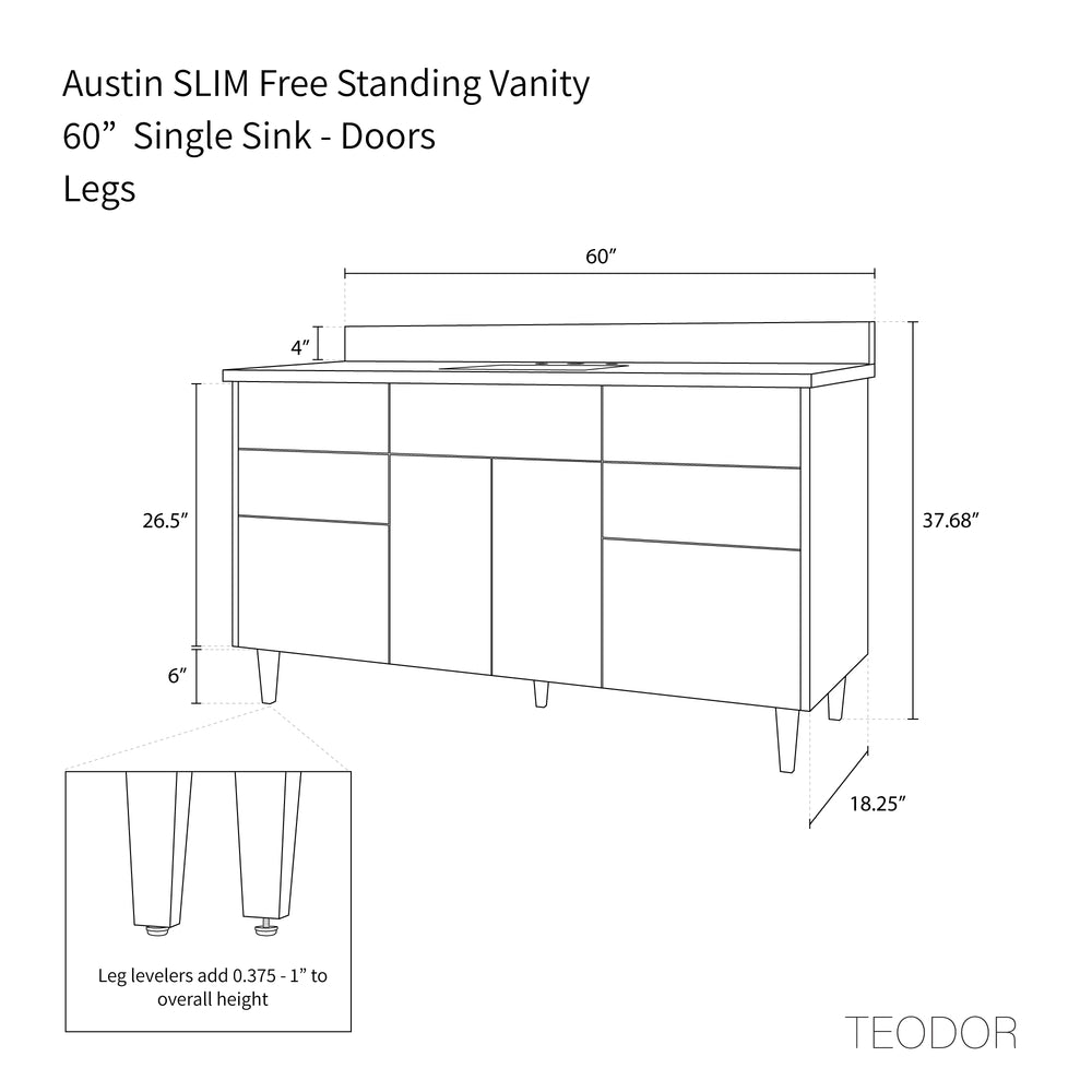 
                  
                    Austin SLIM 60" American Black Walnut Bathroom Vanity - Teodor Vanities United States
                  
                