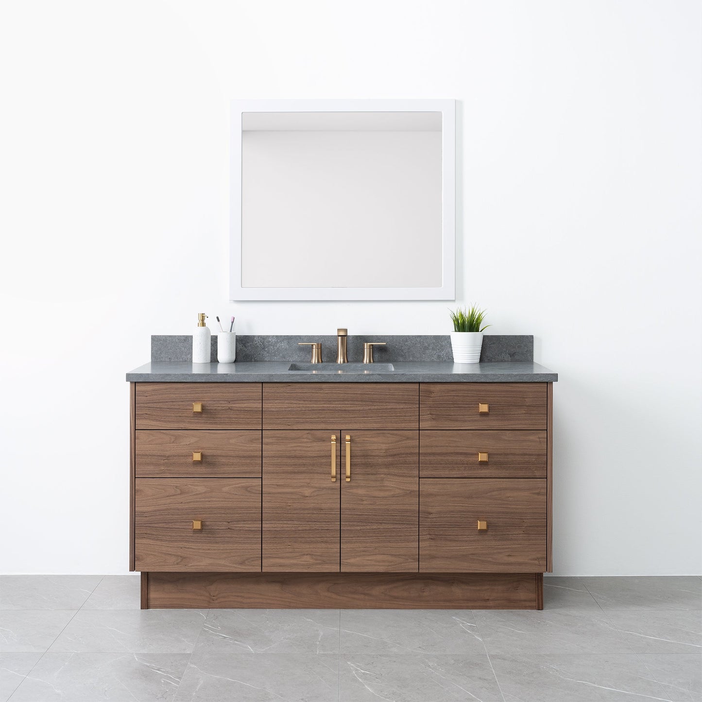 Austin 60" American Black Walnut Bathroom Vanity - Teodor Vanities United States