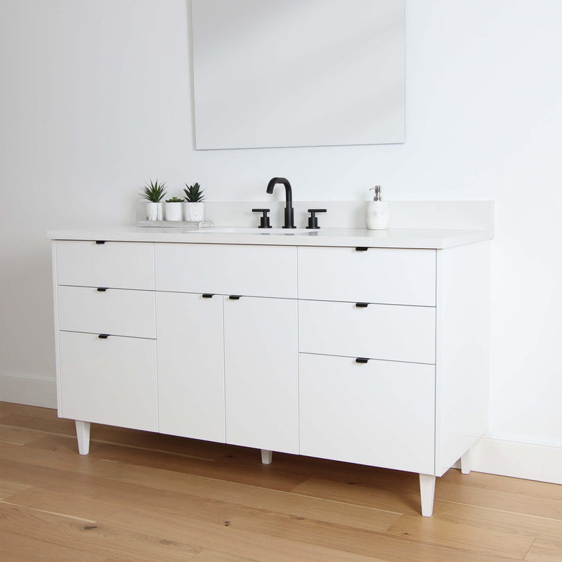 Austin 60" Gloss White Bathroom Vanity - Teodor Vanities United States