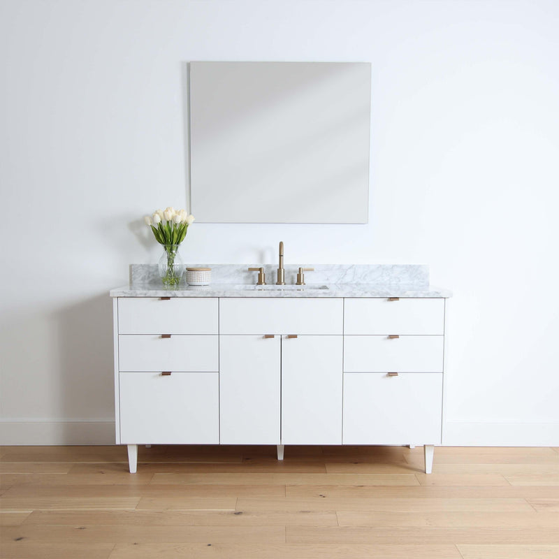 Austin 60" Gloss White Bathroom Vanity - Teodor Vanities United States