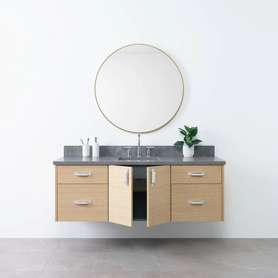 Austin 60" Wall Mount Natural White Oak Bathroom Vanity - Teodor Vanities United States