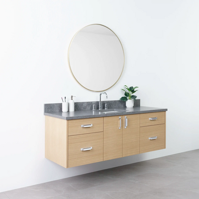 Austin 60" Wall Mount Natural White Oak Bathroom Vanity - Teodor Vanities United States