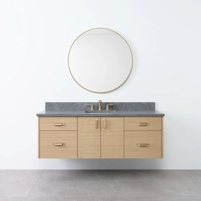 Austin 60" Wall Mount Natural White Oak Bathroom Vanity - Teodor Vanities United States