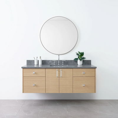 Austin 60" Wall Mount Natural White Oak Bathroom Vanity - Teodor Vanities United States