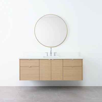 Austin 60" Wall Mount Natural White Oak Bathroom Vanity - Teodor Vanities United States