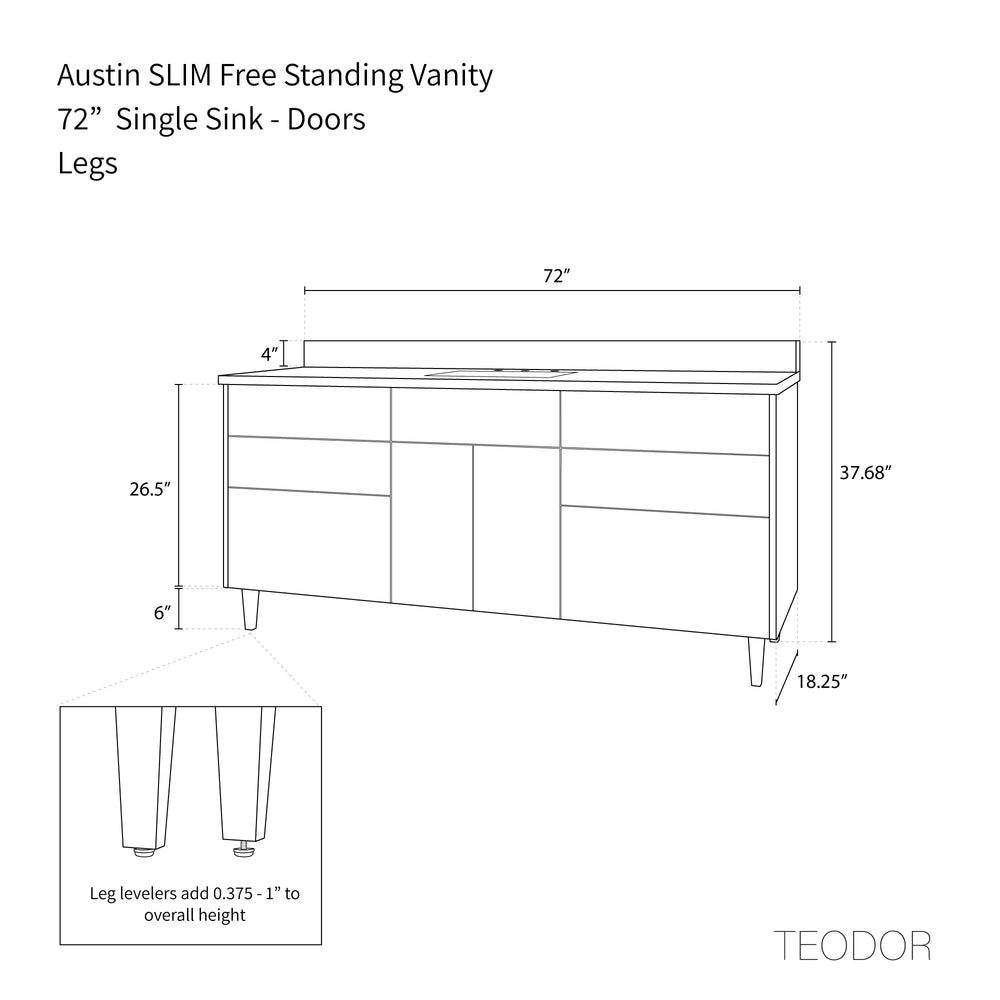 
                  
                    Austin SLIM 72" American Black Walnut Bathroom Vanity - Teodor Vanities United States
                  
                