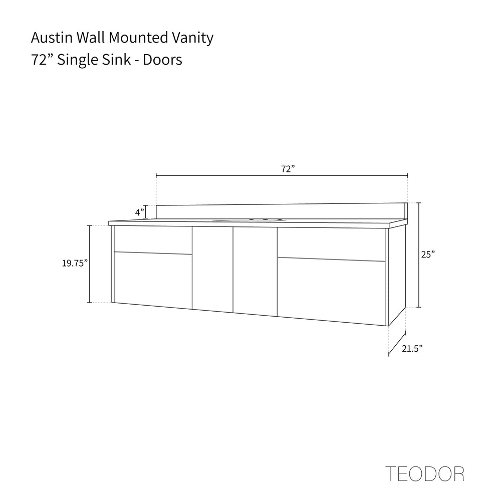
                  
                    Austin 72" Wall Mount American Black Walnut Bathroom Vanity - Teodor Vanities United States
                  
                