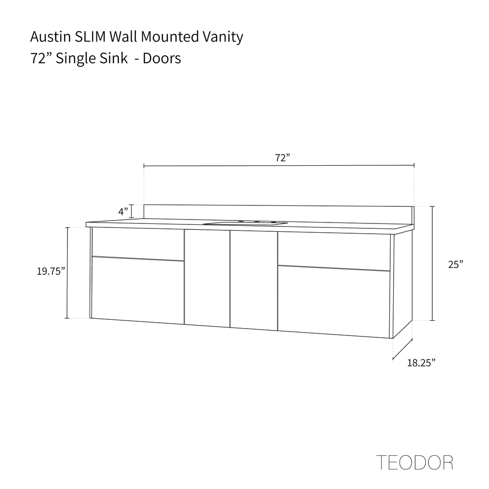 
                  
                    Austin SLIM 72" Wall Mount American Black Walnut Bathroom Vanity - Teodor Vanities United States
                  
                