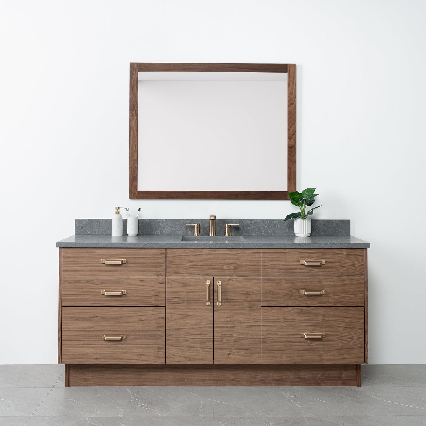 Austin 72" American Black Walnut Bathroom Vanity - Teodor Vanities United States