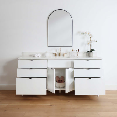 Austin 72" Gloss White Bathroom Vanity - Teodor Vanities United States