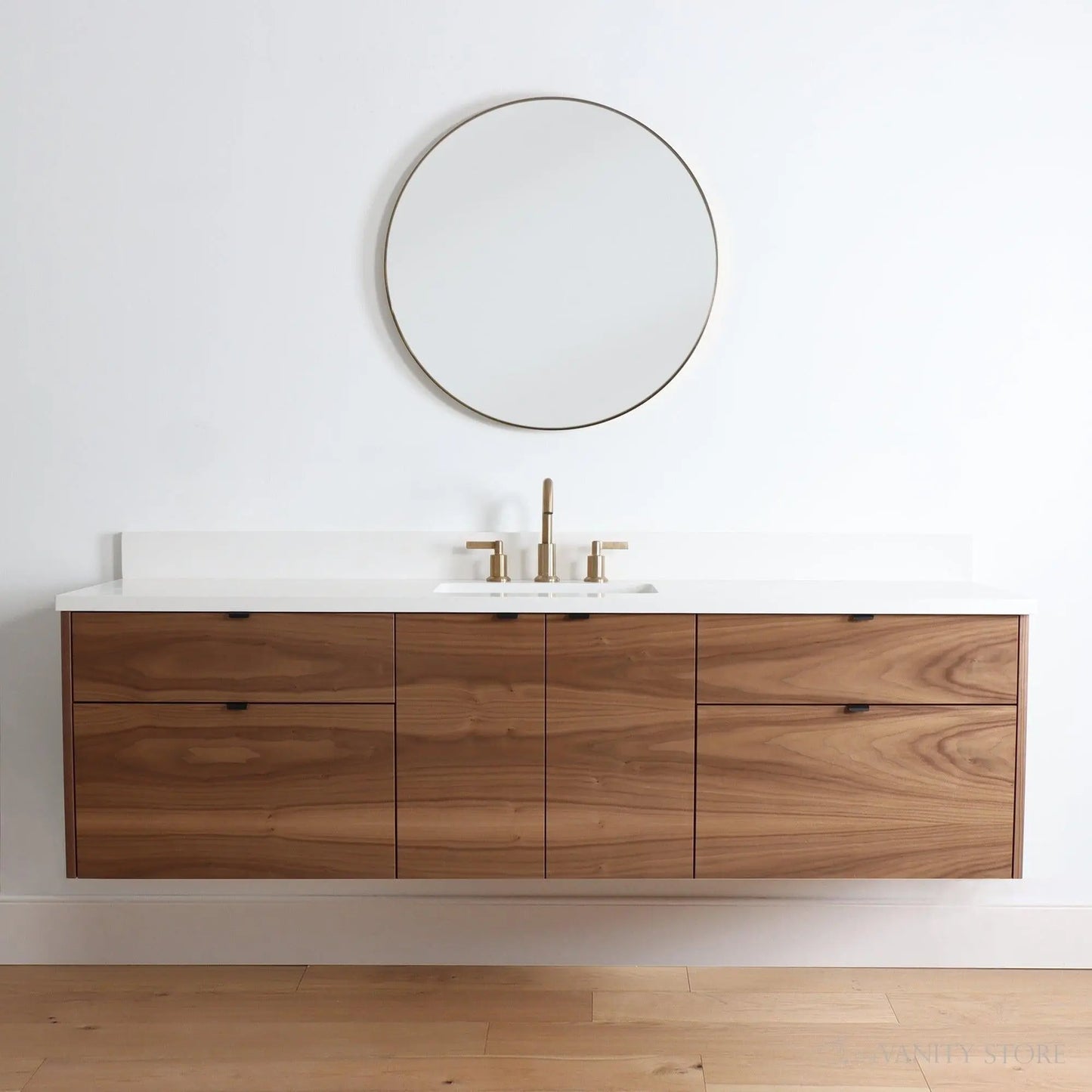 Austin 72" Wall Mount American Black Walnut Bathroom Vanity - Teodor Vanities United States