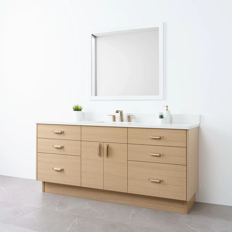 Austin 72" Natural White Oak Bathroom Vanity - Teodor Vanities United States