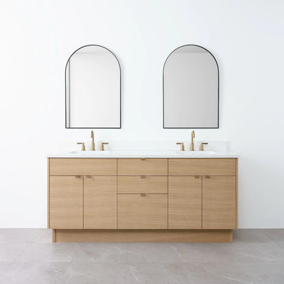 Austin 72" Natural White Oak Bathroom Vanity, Double Sink - Teodor Vanities United States