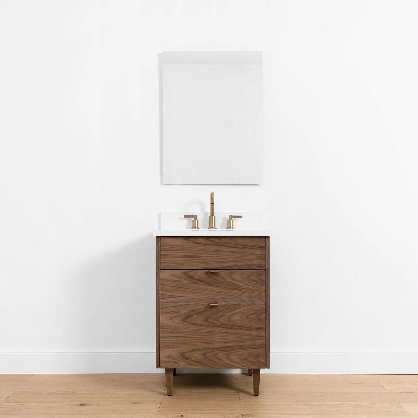 Austin SLIM 24" American Black Walnut Bathroom Vanity - Teodor Vanities United States