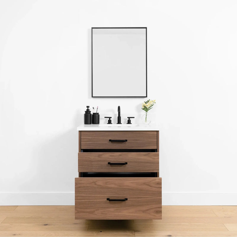 Austin SLIM 30" American Black Walnut Bathroom Vanity - Teodor Vanities United States