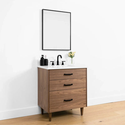 Austin SLIM 30" American Black Walnut Bathroom Vanity - Teodor Vanities United States