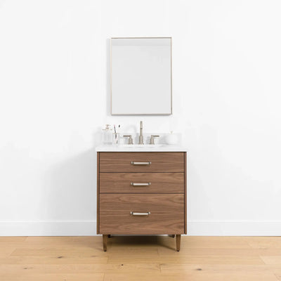 Austin SLIM 30" American Black Walnut Bathroom Vanity - Teodor Vanities United States