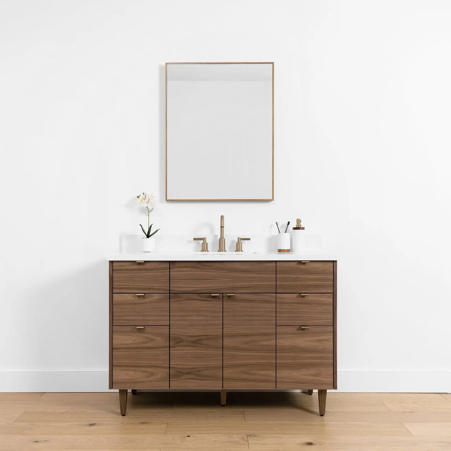 Austin SLIM 48" American Black Walnut Bathroom Vanity - Teodor Vanities United States