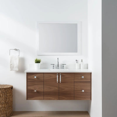 Austin SLIM 48" Wall Mount American Black Walnut Bathroom Vanity - Teodor Vanities United States