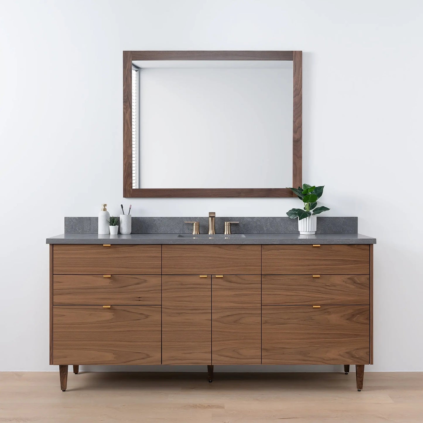 Austin SLIM 72" American Black Walnut Bathroom Vanity - Teodor Vanities United States