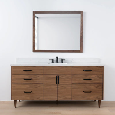 Austin SLIM 72" American Black Walnut Bathroom Vanity - Teodor Vanities United States