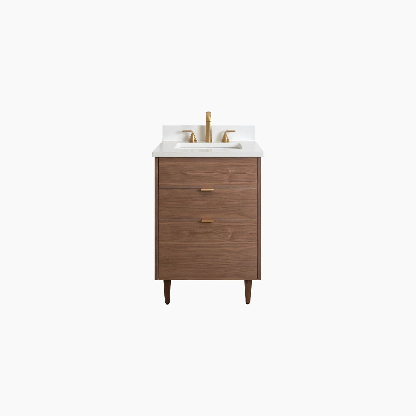 Austin Stainless SLIM 24" American Black Walnut Bathroom Vanity - All Drawers Teodor Bathroom Vanity United States