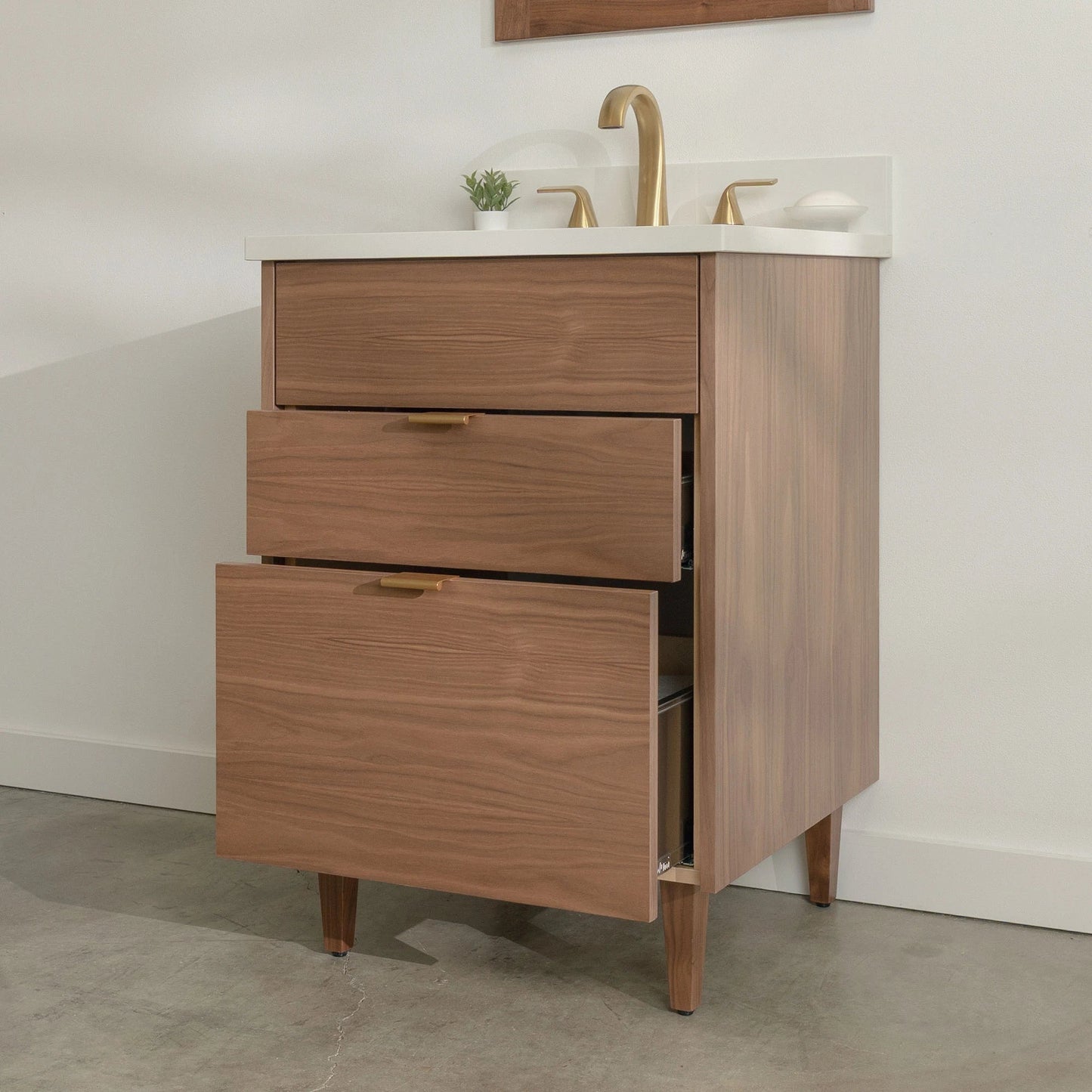 
                  
                    Austin Stainless SLIM 24" American Black Walnut Bathroom Vanity - All Drawers Teodor Bathroom Vanity United States
                  
                