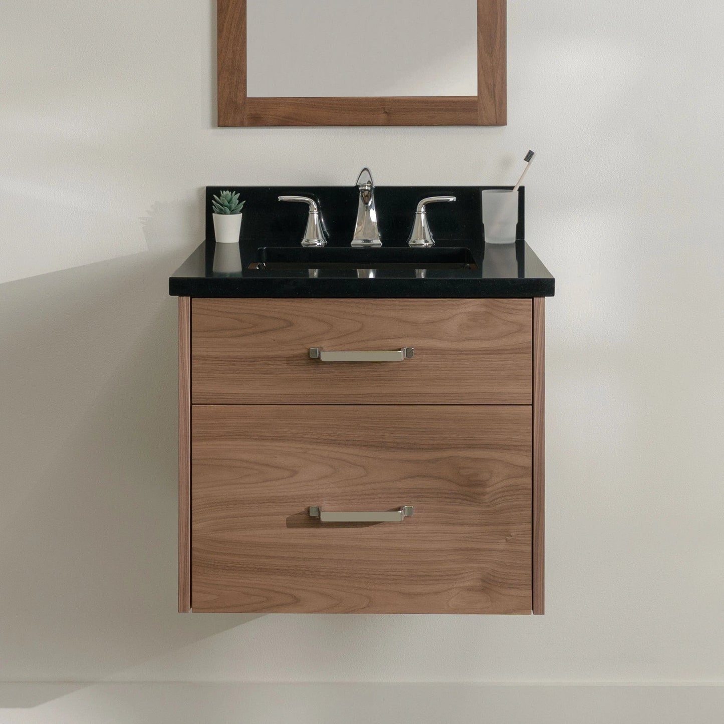 
                  
                    Austin Stainless SLIM 24" Wall Mount American Black Walnut Bathroom Vanity - All Drawers Teodor Bathroom Vanity United States
                  
                