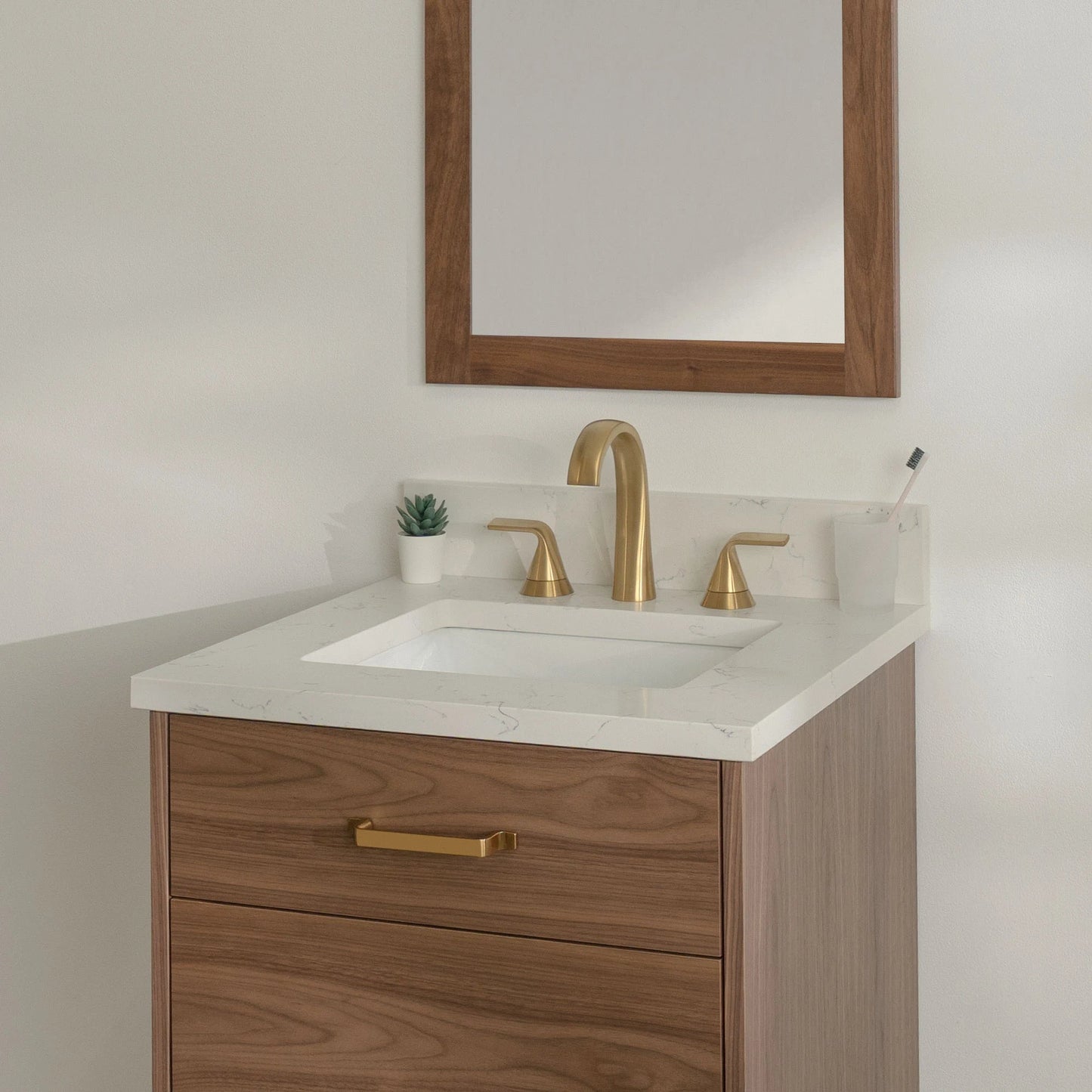 
                  
                    Austin Stainless SLIM 24" Wall Mount American Black Walnut Bathroom Vanity - All Drawers Teodor Bathroom Vanity United States
                  
                