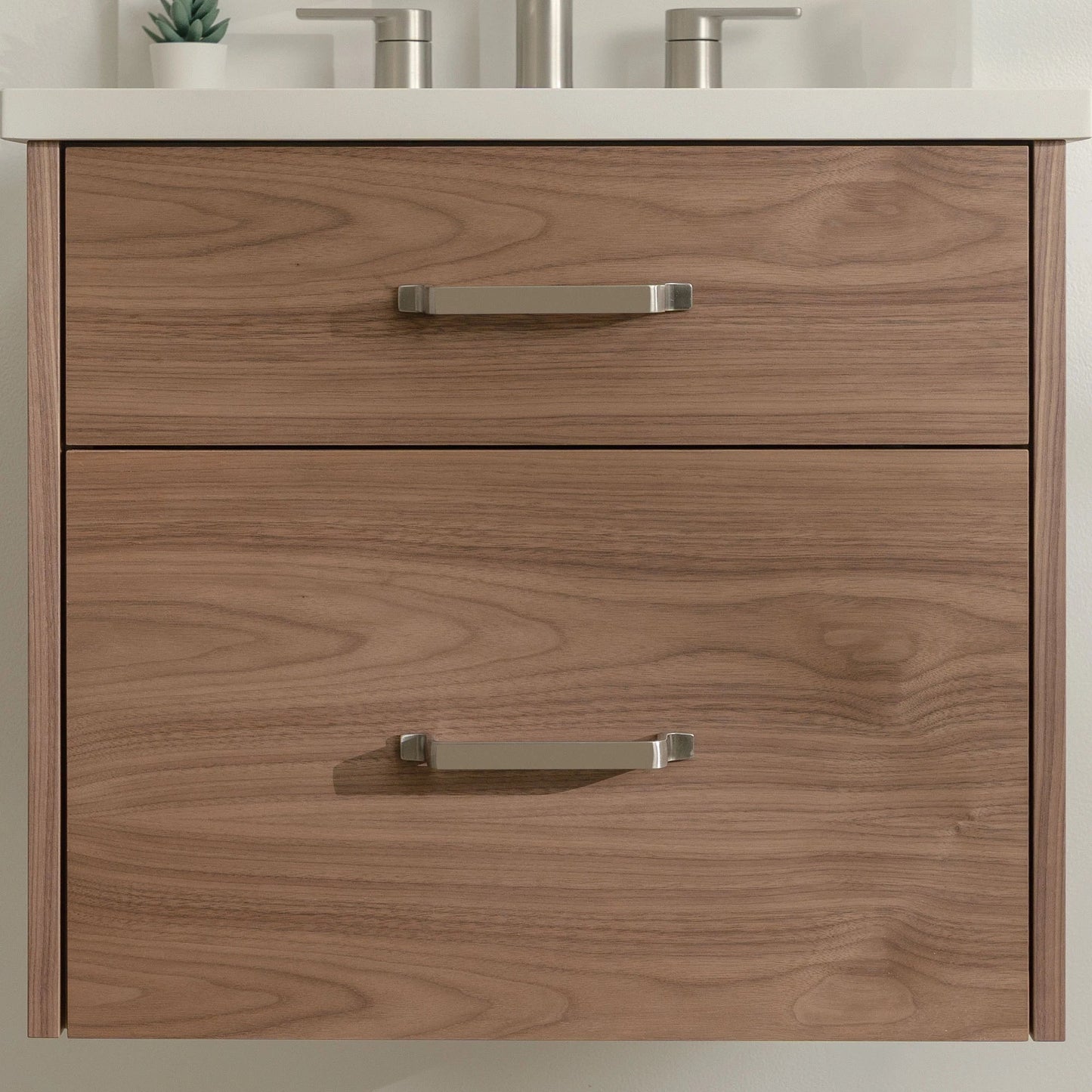 
                  
                    Austin Stainless SLIM 24" Wall Mount American Black Walnut Bathroom Vanity - All Drawers Teodor Bathroom Vanity United States
                  
                