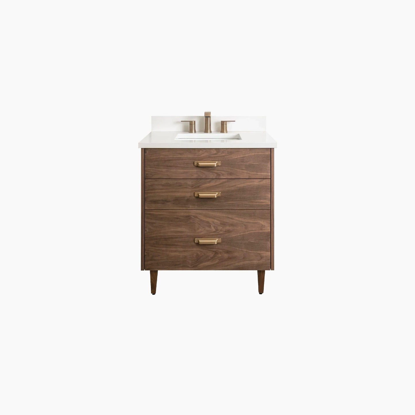 Austin Stainless SLIM 30" American Black Walnut Bathroom Vanity - All Drawers Teodor Bathroom Vanity United States