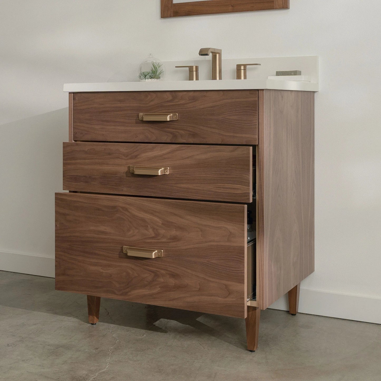 
                  
                    Austin Stainless SLIM 30" American Black Walnut Bathroom Vanity - All Drawers Teodor Bathroom Vanity United States
                  
                