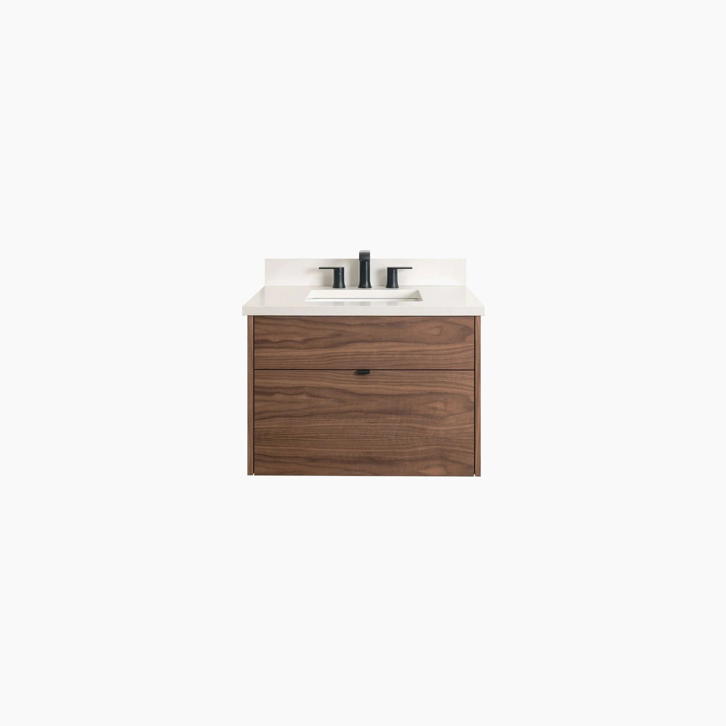 Austin Stainless SLIM 30" Wall Mount American Black Walnut Bathroom Vanity - All Drawers Teodor Bathroom Vanity United States