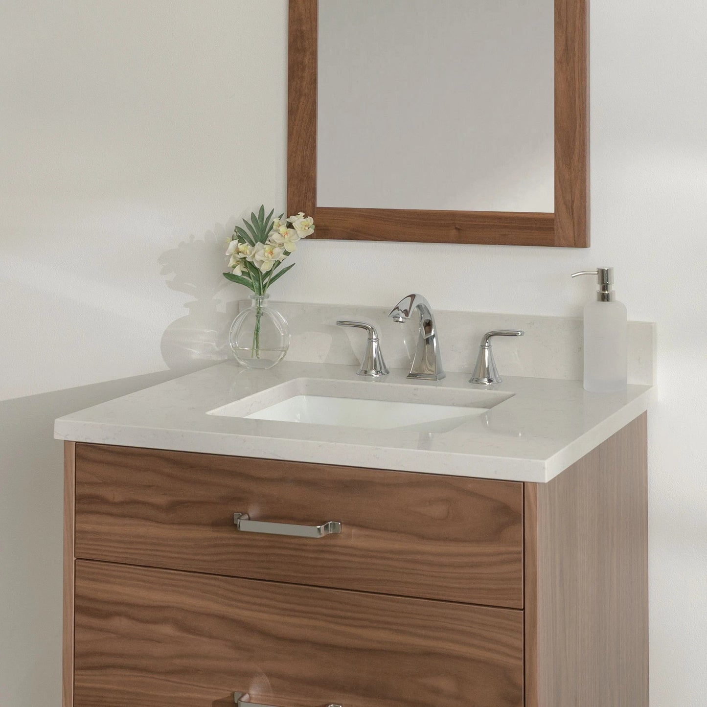 
                  
                    Austin Stainless SLIM 30" Wall Mount American Black Walnut Bathroom Vanity - All Drawers Teodor Bathroom Vanity United States
                  
                