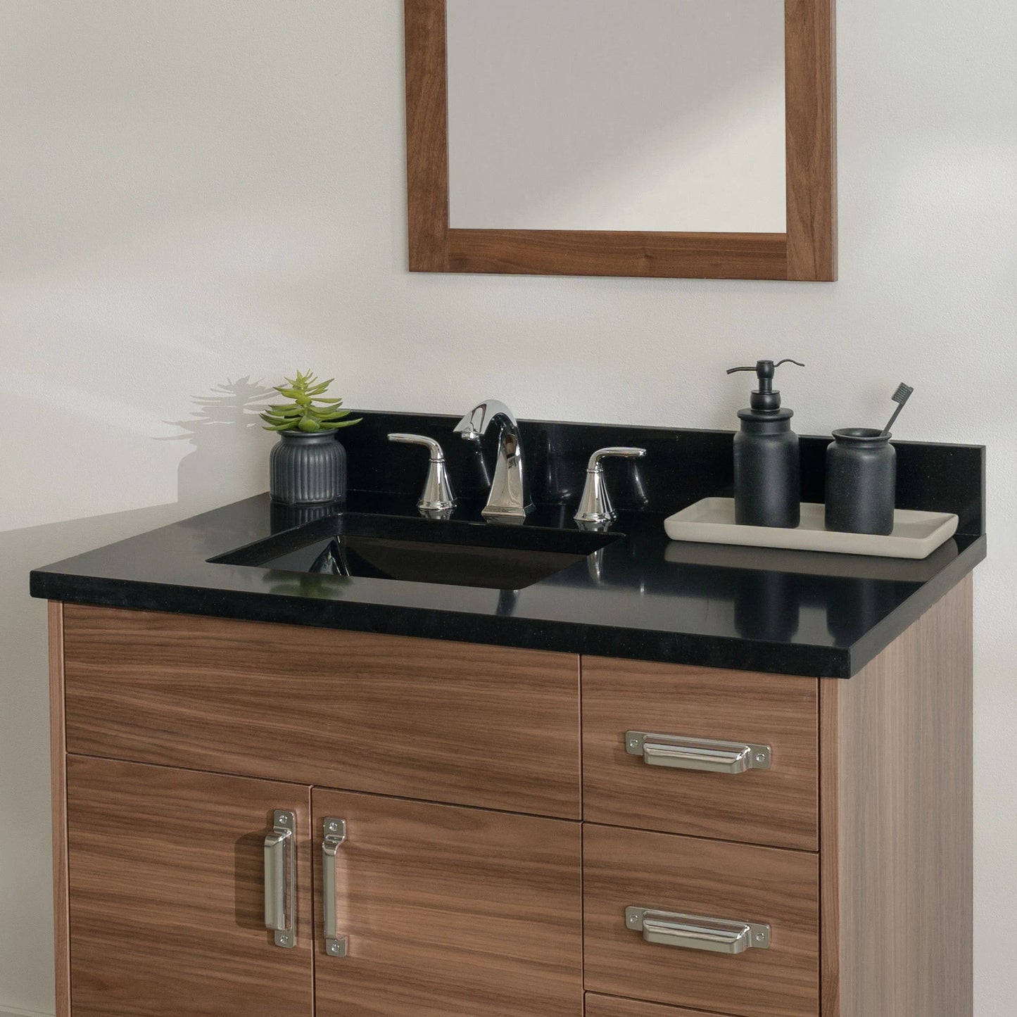 
                  
                    Austin Stainless SLIM 36" American Black Walnut Bathroom Vanity, Left Sink Teodor Bathroom Vanity United States
                  
                