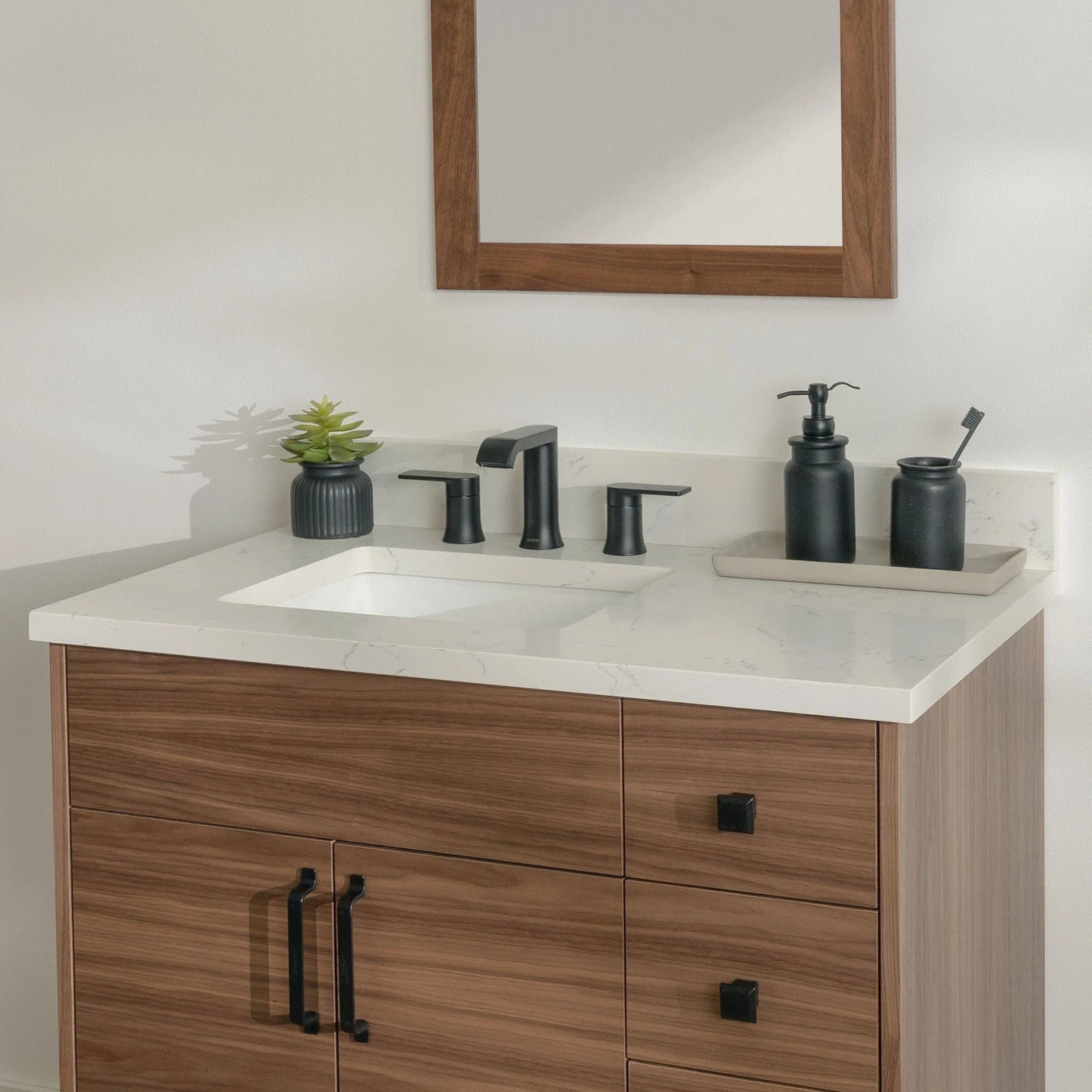 
                  
                    Austin Stainless SLIM 36" American Black Walnut Bathroom Vanity, Left Sink Teodor Bathroom Vanity United States
                  
                