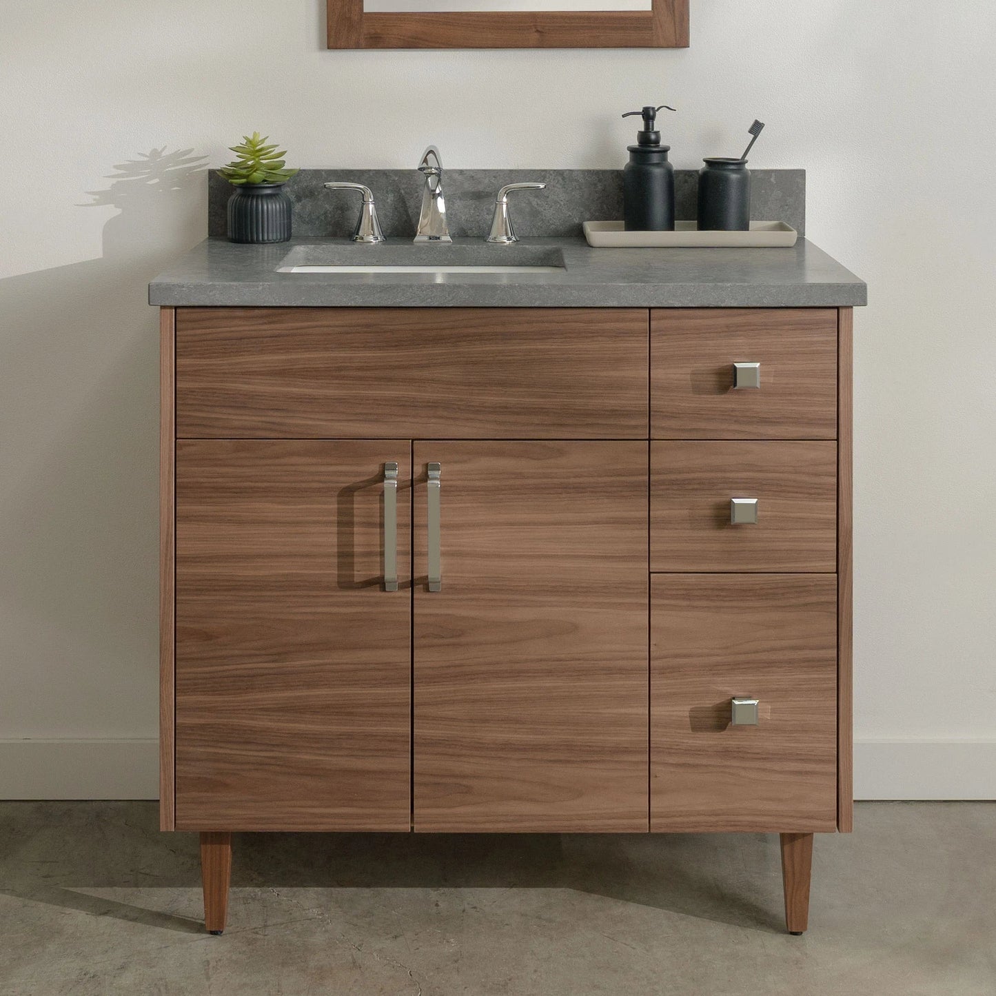 
                  
                    Austin Stainless SLIM 36" American Black Walnut Bathroom Vanity, Left Sink Teodor Bathroom Vanity United States
                  
                