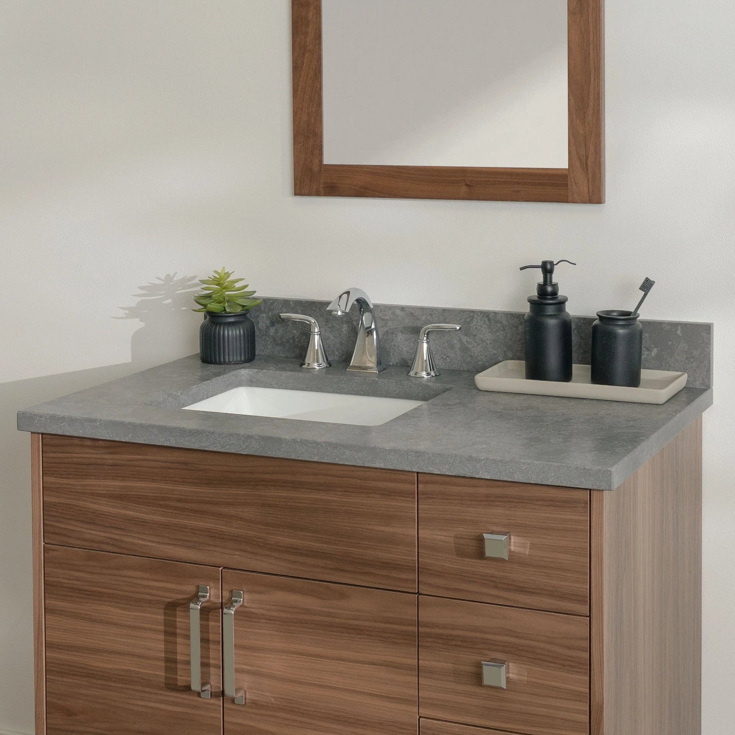 
                  
                    Austin Stainless SLIM 36" American Black Walnut Bathroom Vanity, Left Sink Teodor Bathroom Vanity United States
                  
                