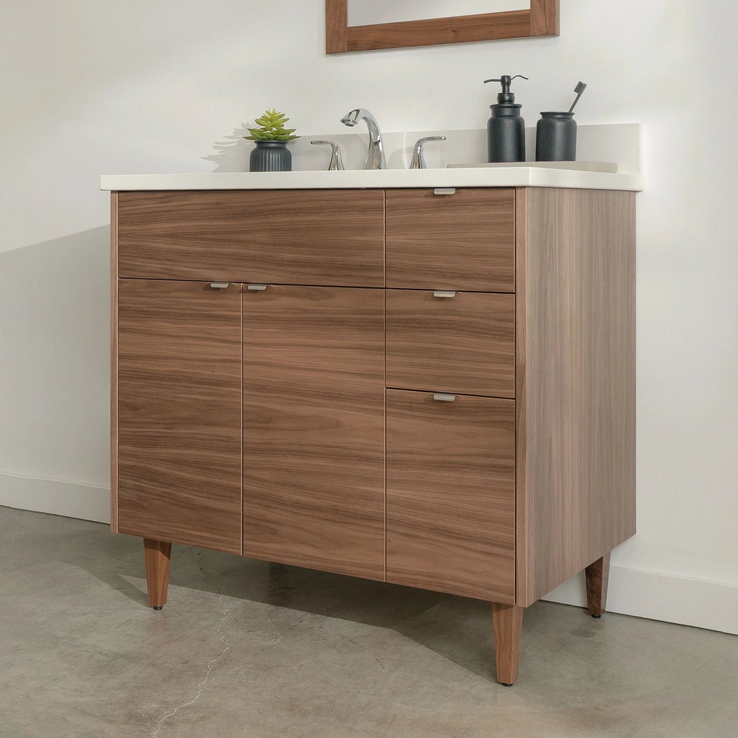 
                  
                    Austin Stainless SLIM 36" American Black Walnut Bathroom Vanity, Left Sink Teodor Bathroom Vanity United States
                  
                