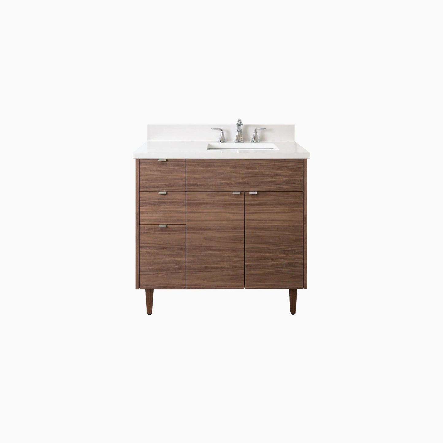 Austin Stainless SLIM 36" American Black Walnut Bathroom Vanity, Right Sink Teodor Bathroom Vanity United States