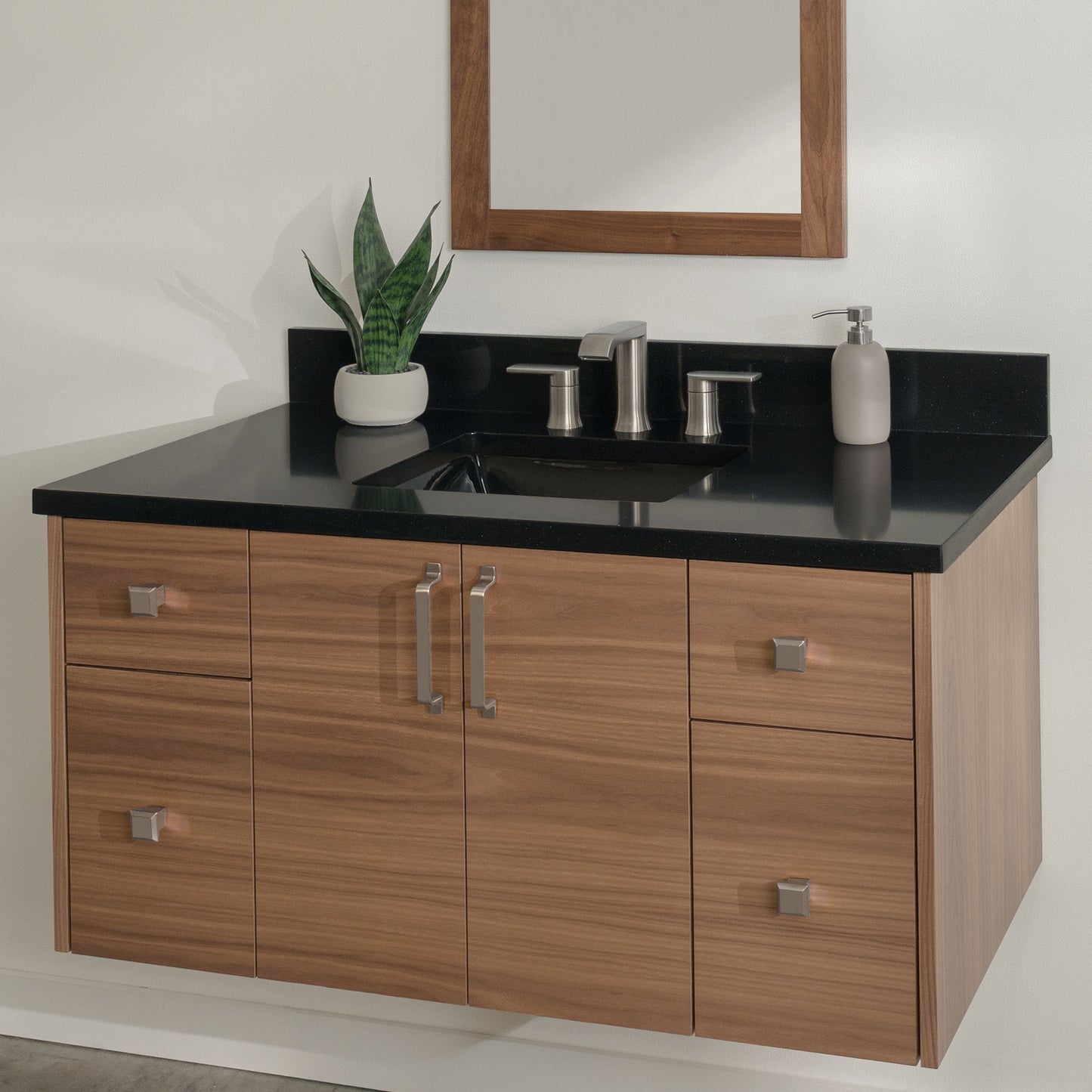 
                  
                    Austin Stainless 42" Wall Mount American Black Walnut Bathroom Vanity
                  
                