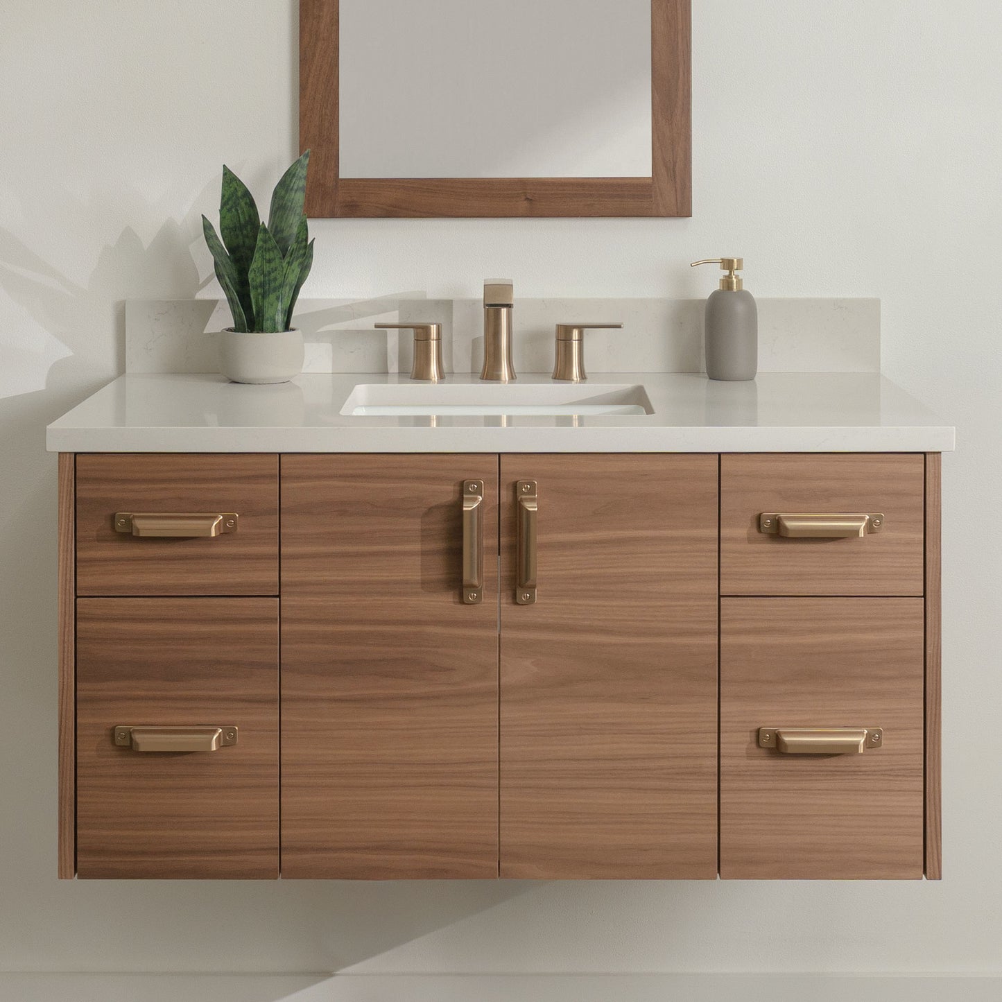 
                  
                    Austin Stainless 42" Wall Mount American Black Walnut Bathroom Vanity
                  
                