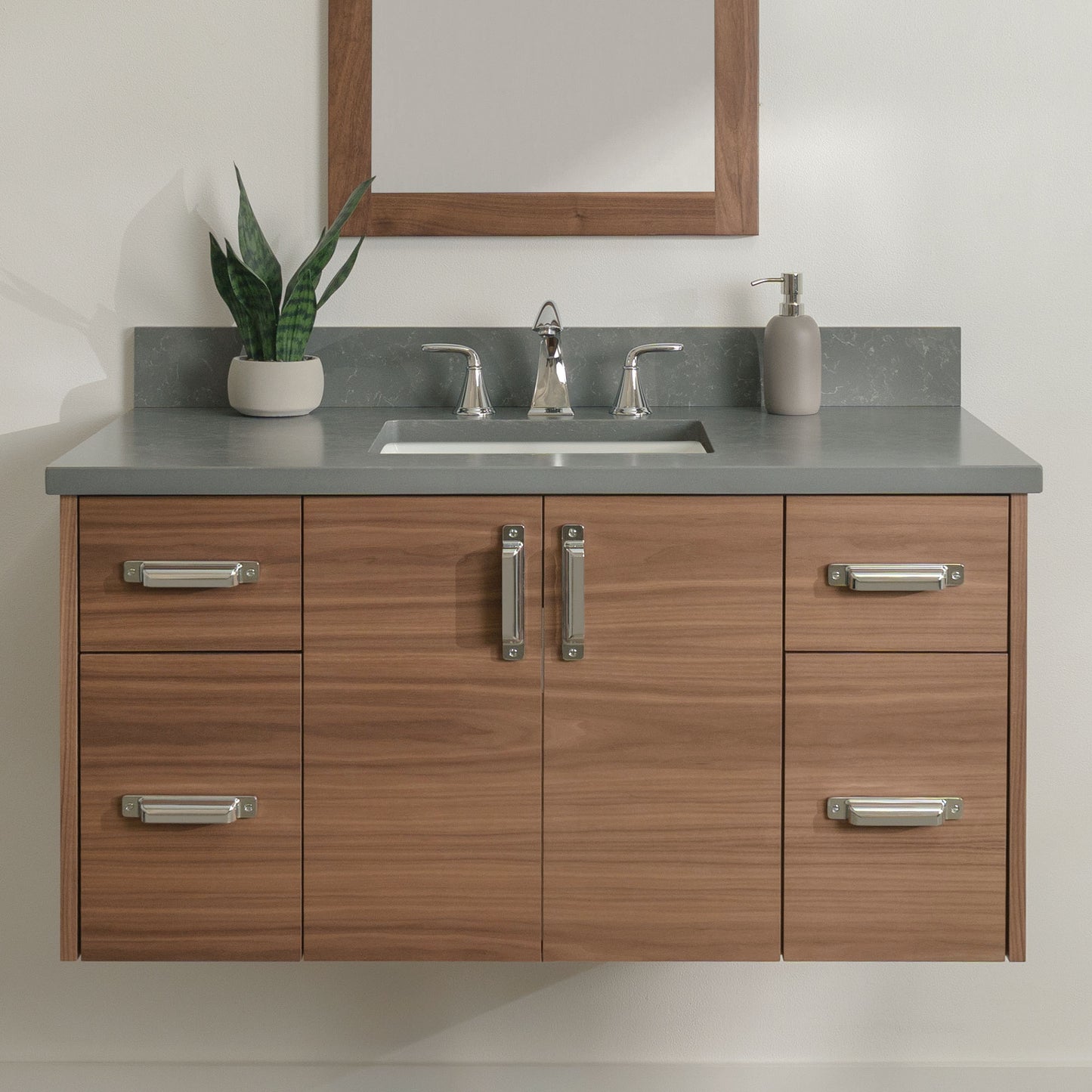 
                  
                    Austin Stainless 42" Wall Mount American Black Walnut Bathroom Vanity
                  
                
