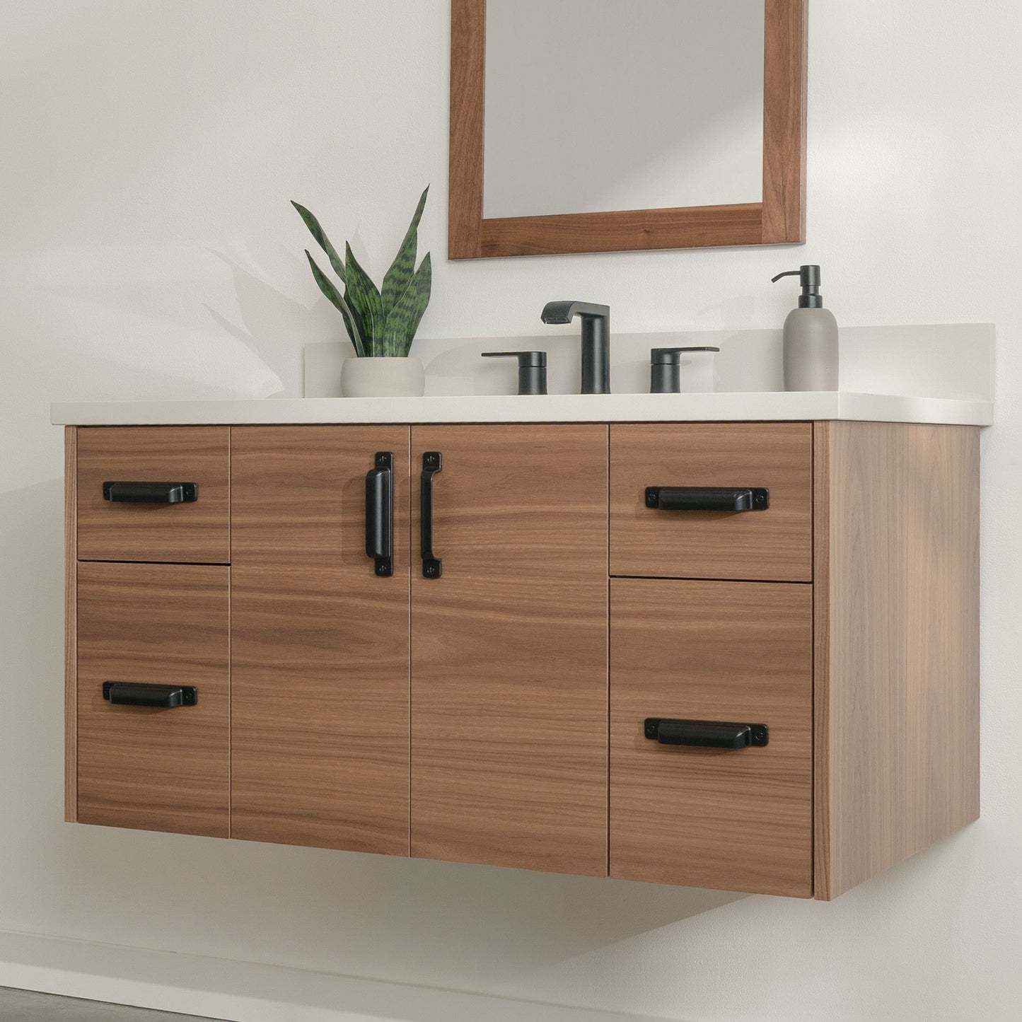 
                  
                    Austin Stainless 42" Wall Mount American Black Walnut Bathroom Vanity
                  
                