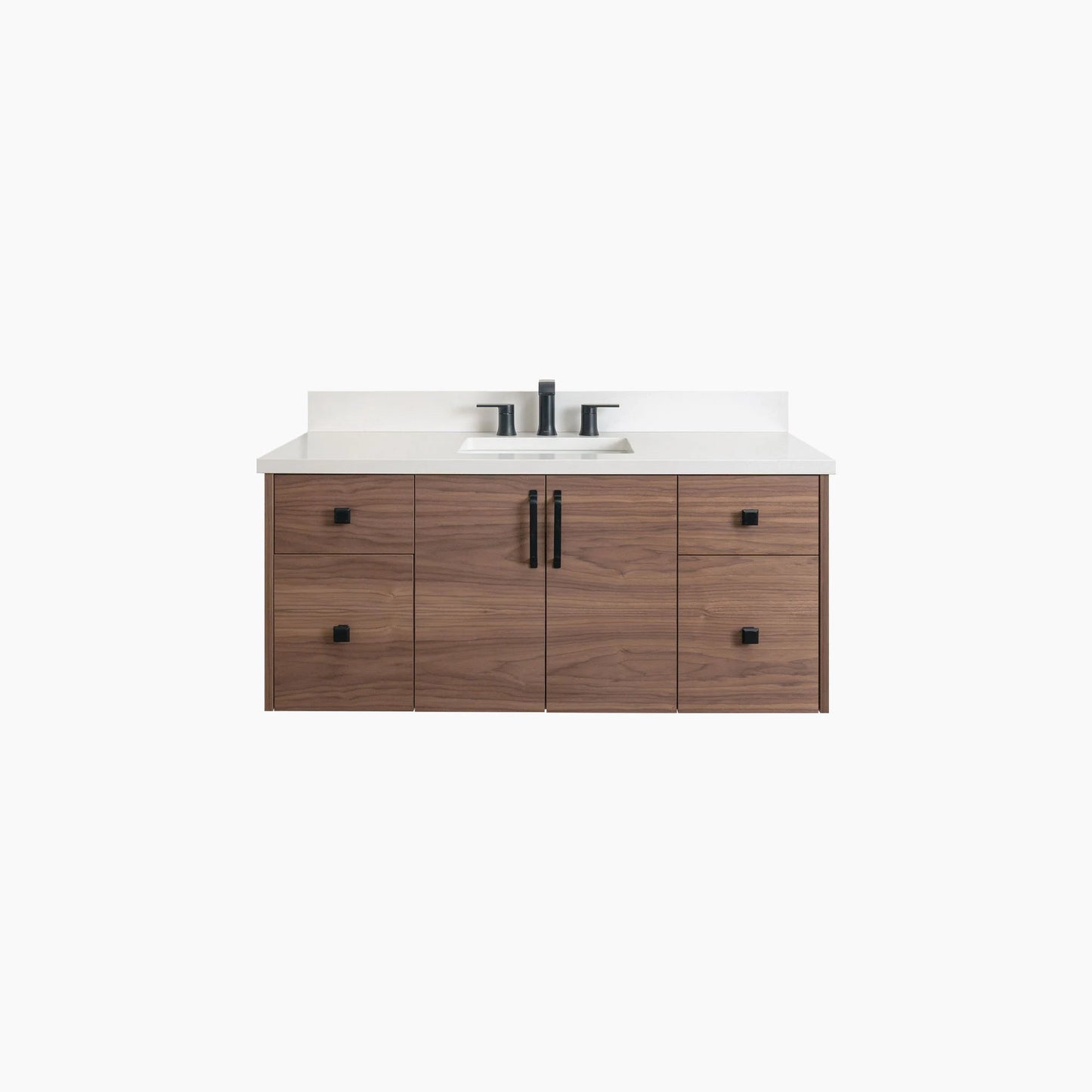 Austin Stainless SLIM 48" Wall Mount American Black Walnut Bathroom Vanity Teodor Bathroom Vanity United States