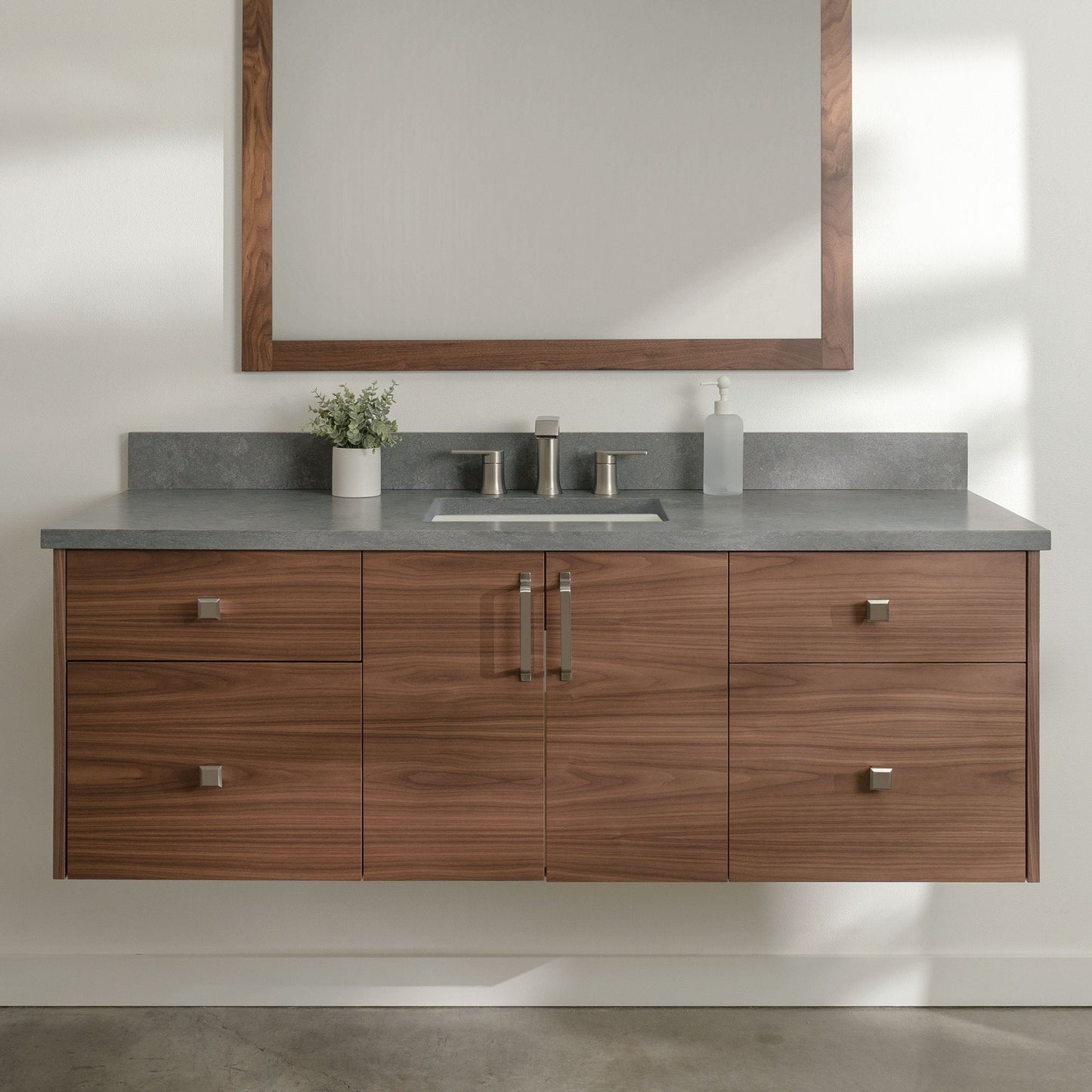 
                  
                    Austin Stainless SLIM 60" Wall Mount American Black Walnut Bathroom Vanity Teodor Bathroom Vanity United States
                  
                