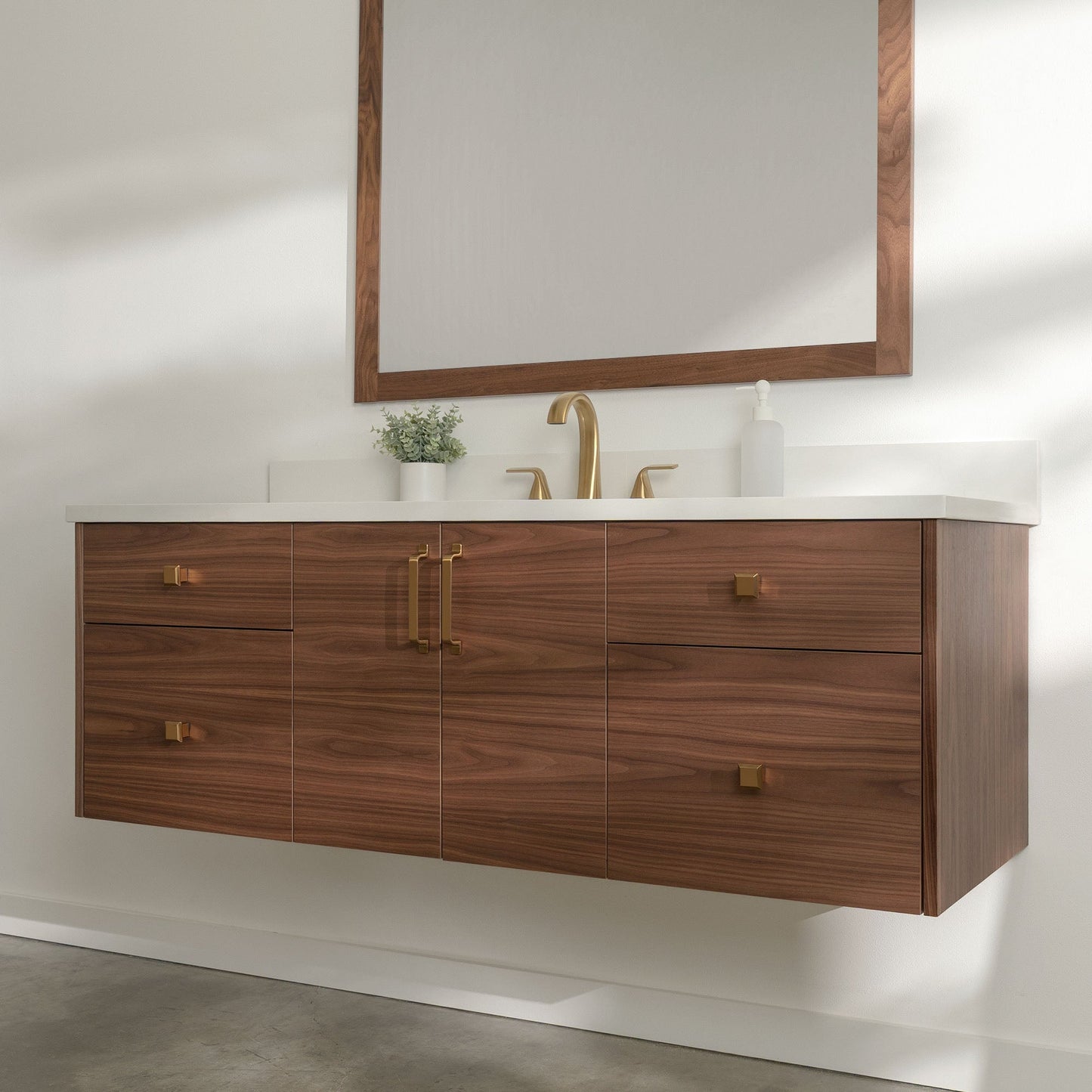 
                  
                    Austin Stainless SLIM 60" Wall Mount American Black Walnut Bathroom Vanity Teodor Bathroom Vanity United States
                  
                
