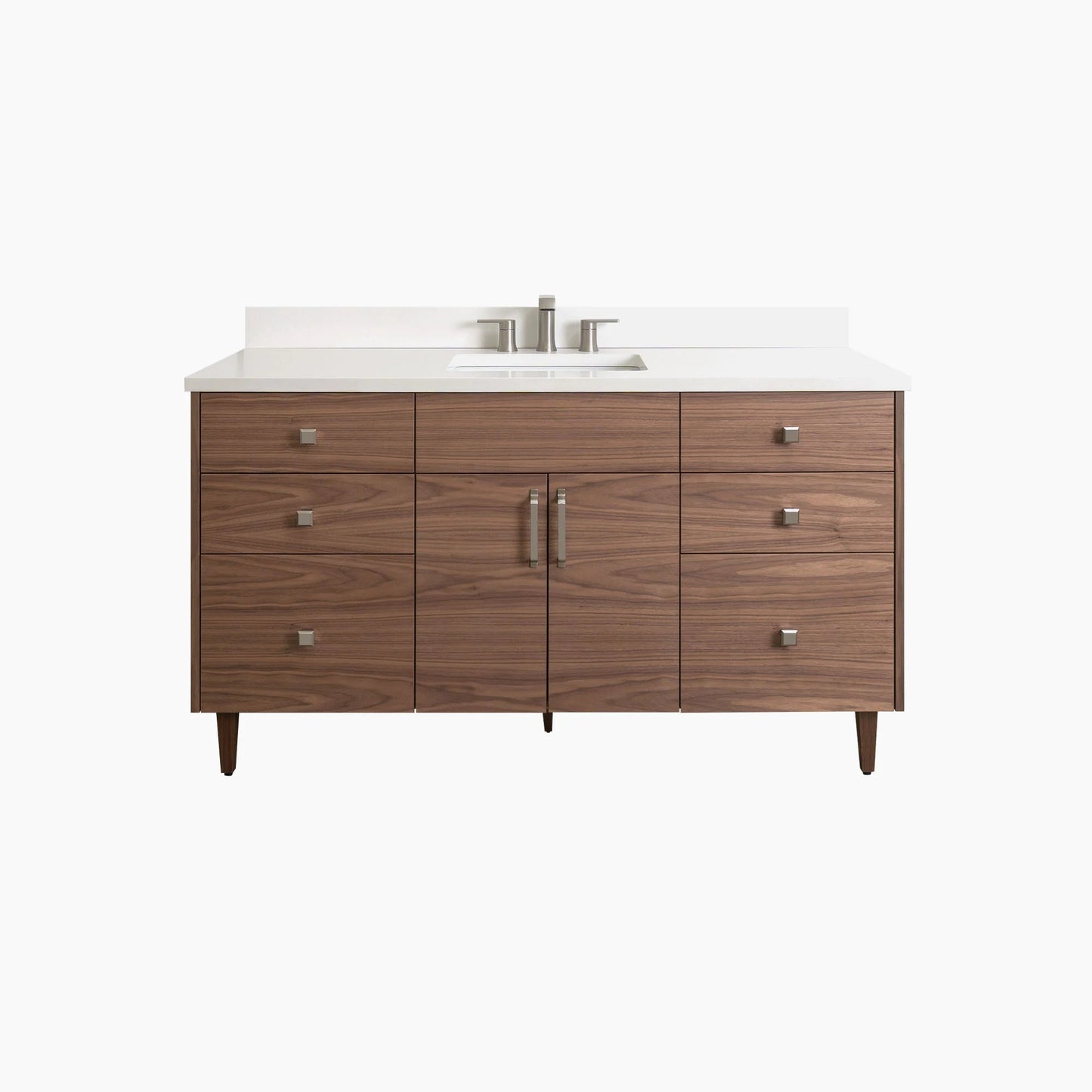 Austin Stainless SLIM 60" American Black Walnut Bathroom Vanity Teodor Bathroom Vanity United States